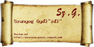 Szunyog Győző névjegykártya
